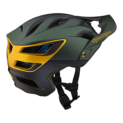 Troy Lee Designs A3 Uno Adult Bicycle Helmet MIPS EPP EPS Premium Lightweight 16 Vents 3-Way Adjustable Detachable Visor All Mountain Enduro, Gravel, Trail, BMX, Off-Road MTB (Green, MD/LG)