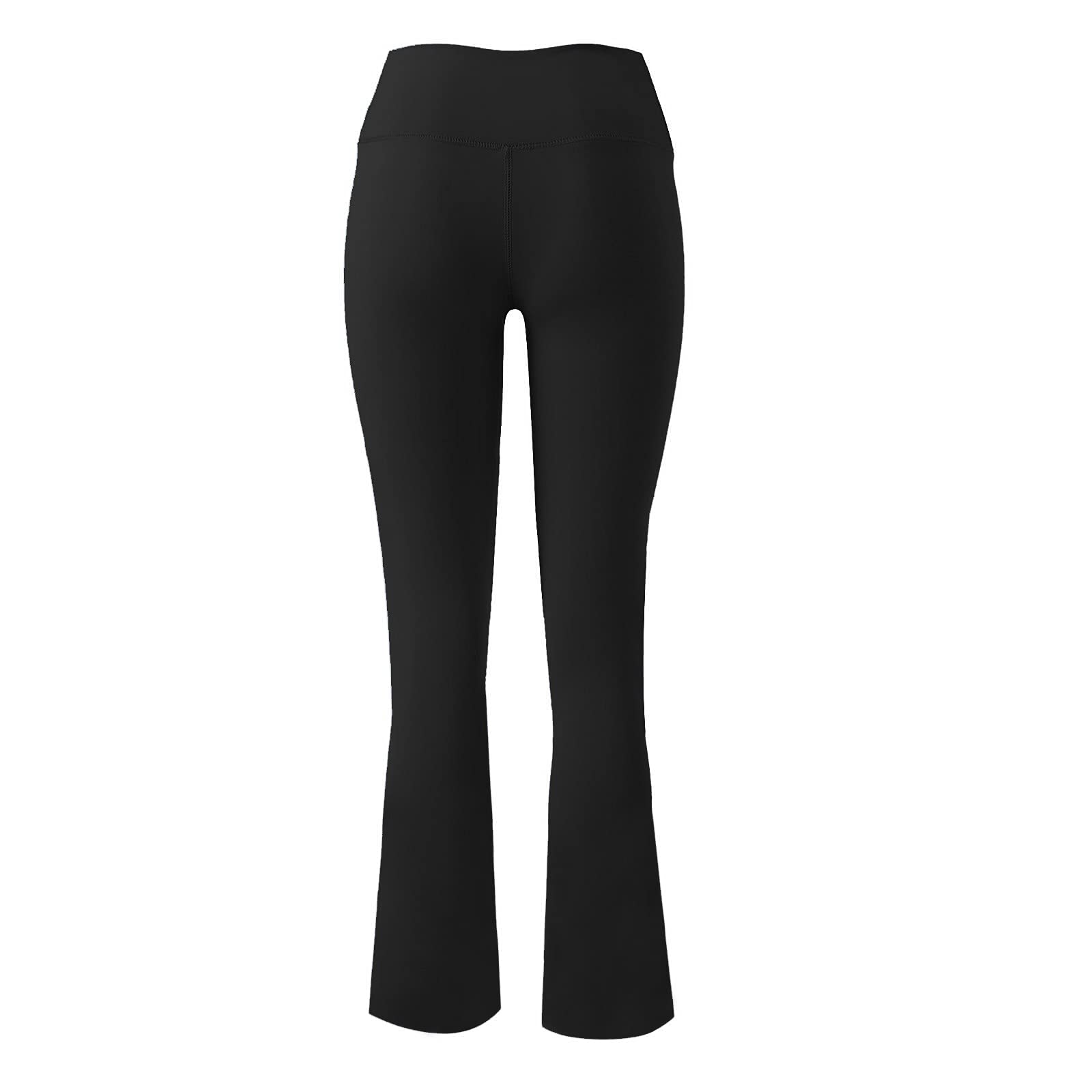 Bootcut Yoga Pants for Women Soft High Waisted Flare Workout Leggings Casual Palazzo Work Athletic Wide Leg Pants A - Black