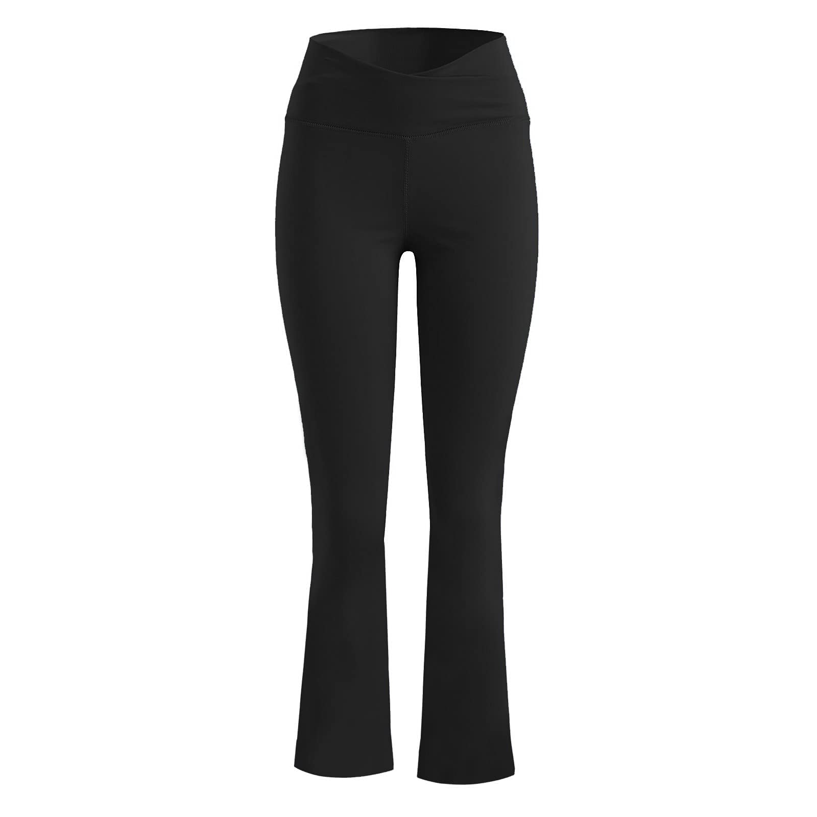 Bootcut Yoga Pants for Women Soft High Waisted Flare Workout Leggings Casual Palazzo Work Athletic Wide Leg Pants A - Black