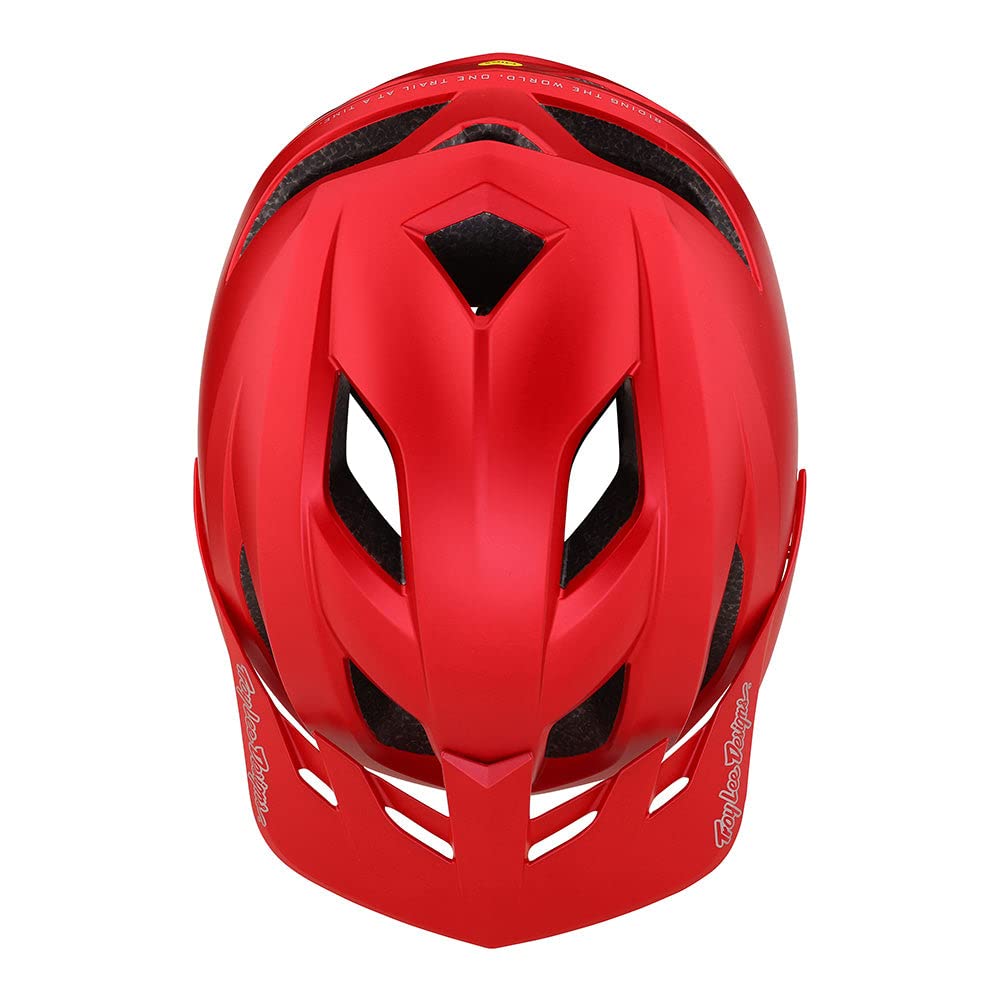 Troy Lee Designs Flowline Adult Bicycle Helmet MIPS EPP Lightweight Vented Adjustable Detachable Visor All Mountain Enduro, Gravel, Trail, BMX, Off-Road MTB (Apple, MD/LG)