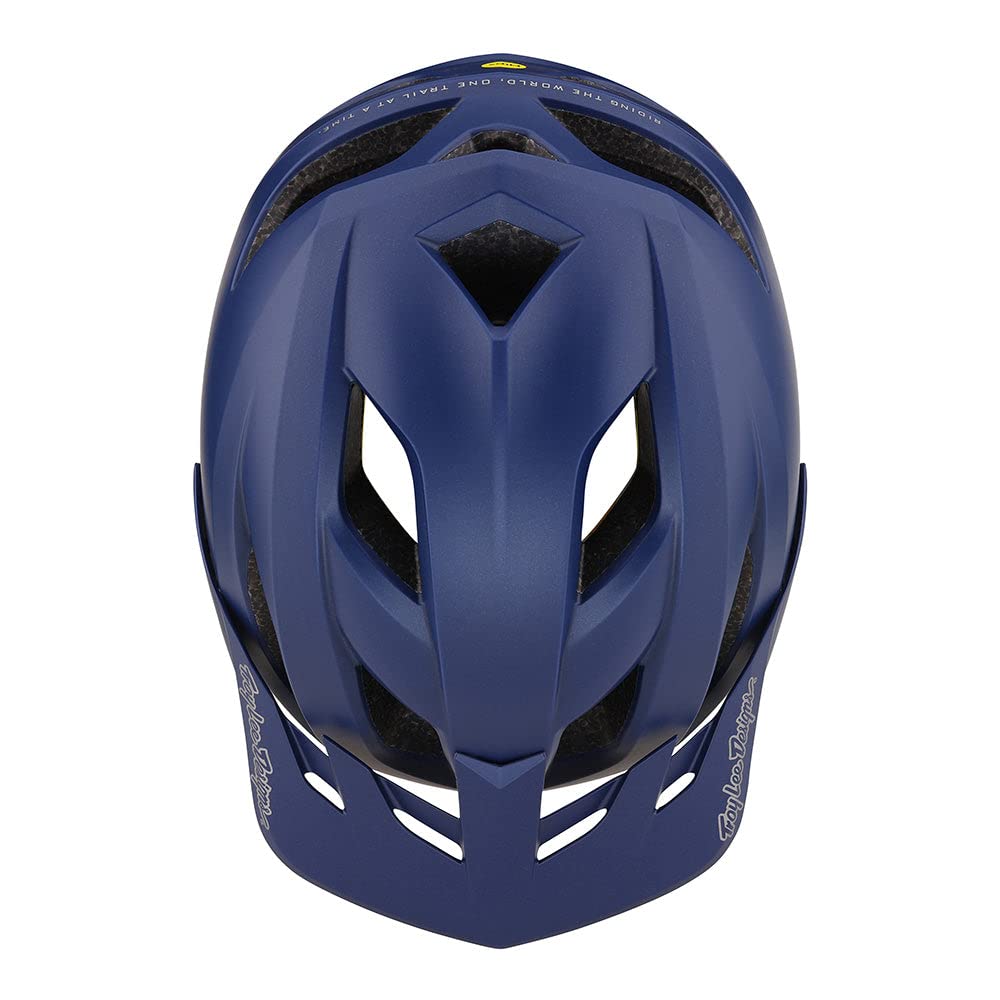 Troy Lee Designs Flowline Adult Bicycle Helmet MIPS EPP Lightweight Vented Adjustable Detachable Visor All Mountain Enduro, Gravel, Trail, BMX, Off-Road MTB (Dark Blue, XS/SM)