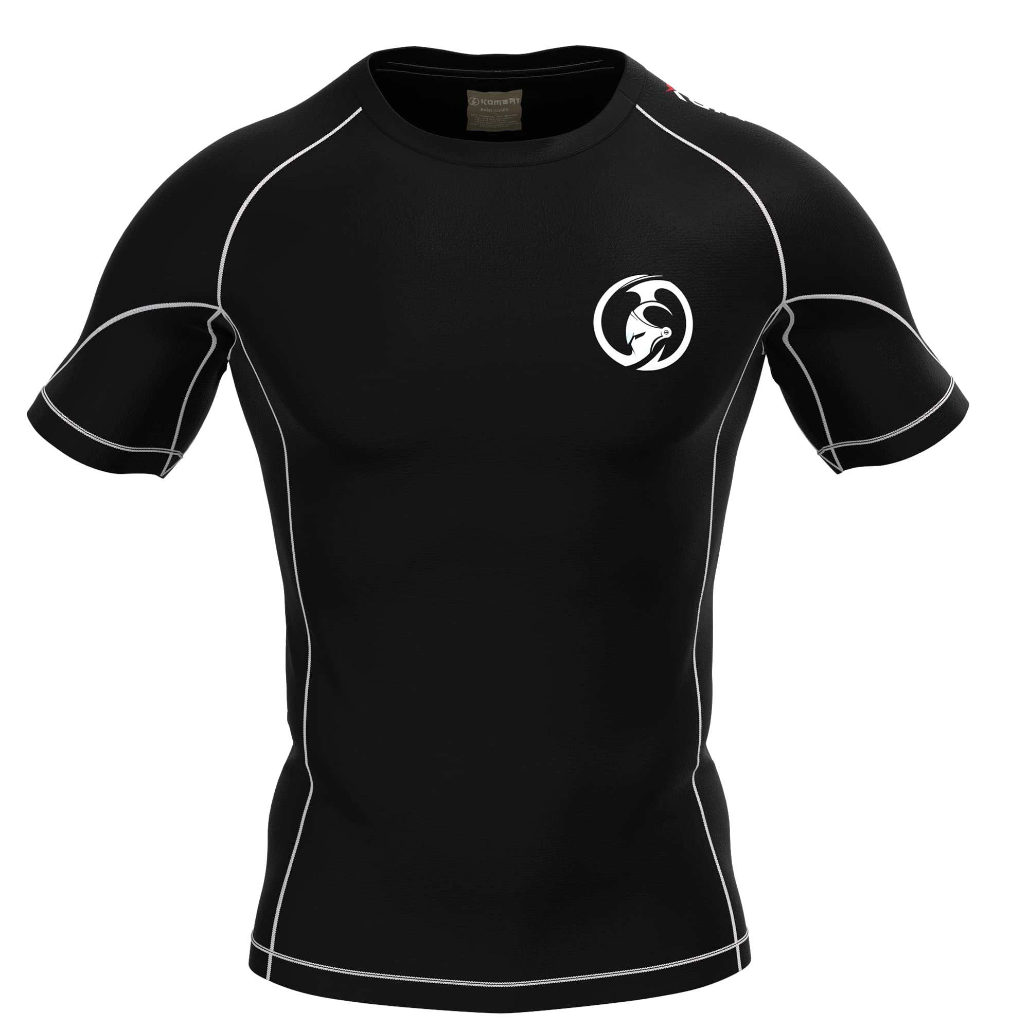 KOMBAT USA Mens Rash Guard Short Sleeve – BJJ Rash Guard for Men | Jiu Jitsu Rash Guard Men | Rash Guard for Boys (as1, Alpha, m, Regular, Regular, Black)