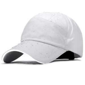 Mens Waterproof Baseball Cap Womens Rain Hat Foldable Outdoor Running Sun Fishing hat Off-White