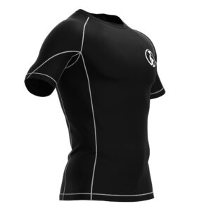 KOMBAT USA Mens Rash Guard Short Sleeve – BJJ Rash Guard for Men | Jiu Jitsu Rash Guard Men | Rash Guard for Boys (as1, Alpha, m, Regular, Regular, Black)