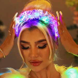 BARTOSI Light Up Headbands LED Glowing Headband Flash Hair Band Laser Hair Hoop for Nightclub Party Festival Costume Headwear Rave Hair Accessories for Women and Girls