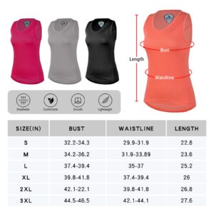 Racerback Cycling Jersey Women Indoor-Outdoor Bike Sleeveless Recreation Spin Tank Tops with Pockets（Orange,S）