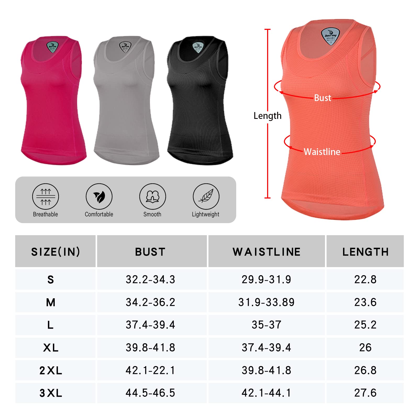 Racerback Cycling Jersey Women Indoor-Outdoor Bike Sleeveless Recreation Spin Tank Tops with Pockets（Orange,S）