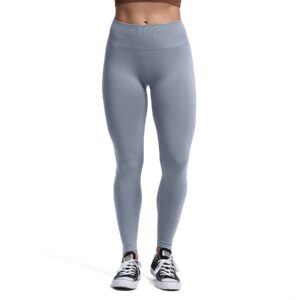 Aoxjox Seamless Scrunch Legging for Women Asset Tummy Control Workout Gym Fitness Sport Active Yoga Pants (Grey, Large)