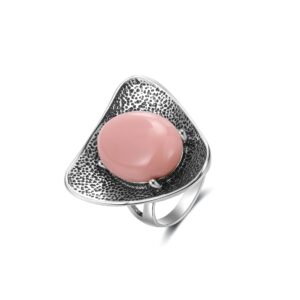 aprilery pink onyx triangle statement rings, fashion big pink gemstone cocktail costume jewelry ring for women valentines mothers day christmas birthday gift