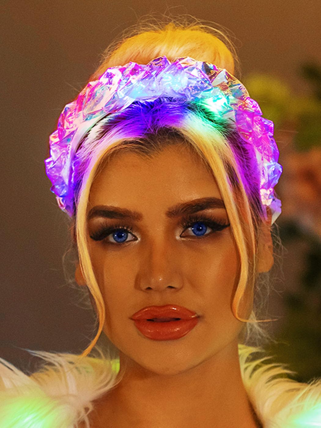 CAKURE Light Up Headband Flash Glowing Hair Band Headbands Laser Hair Hoop for Nightclub Party Costume Headwear Decoration Hair Accessories for Women and Girls