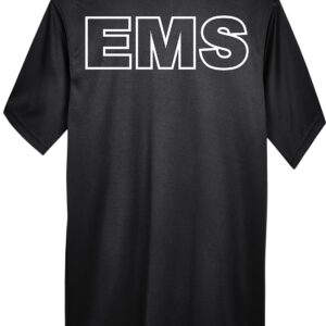 Fair Game Emergency Medical Services EMS Men's Dry-Fit Moisture Wicking Performance Short Sleeve Shirt-Black-XL