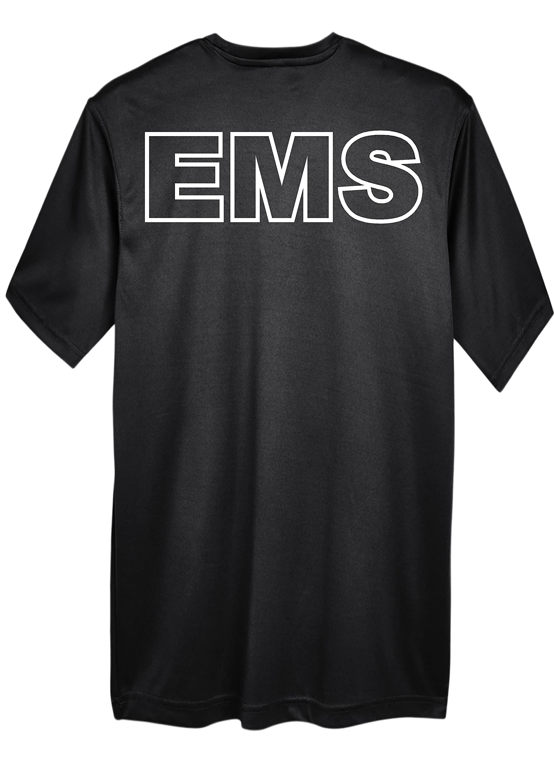 Fair Game Emergency Medical Services EMS Men's Dry-Fit Moisture Wicking Performance Short Sleeve Shirt-Black-XL