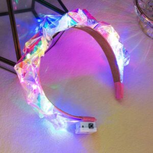 BARTOSI Light Up Headbands LED Glowing Headband Flash Hair Band Laser Hair Hoop for Nightclub Party Festival Costume Headwear Rave Hair Accessories for Women and Girls