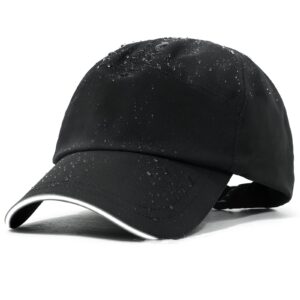 mens waterproof baseball cap womens rain hat foldable outdoor running sun fishing hat black