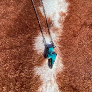 EVKILKJS Lightning Bolt Necklace for Women Turquoise Neckalce Western Necklace Turquoise Lightning Necklace Turquoise Jewelry Western Jewelry for Women