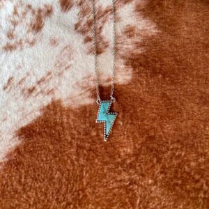 EVKILKJS Lightning Bolt Necklace for Women Turquoise Neckalce Western Necklace Turquoise Lightning Necklace Turquoise Jewelry Western Jewelry for Women