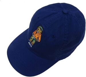 polo ralph lauren men's polo bear chino baseball cap hat (beach bear,nvay, one size