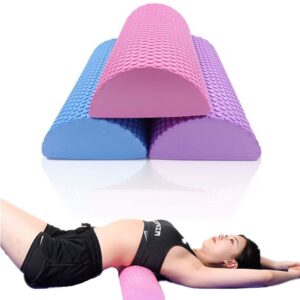 Half Round Yoga Foam Roller Block,Exercise EVA Roller Balance Pad Pilates Fitness Physical Gym Fitness Muscle Restoration(30cm,Pink)