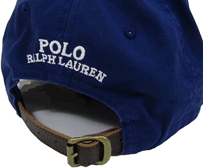 POLO RALPH LAUREN Men's Polo Bear Chino Baseball Cap Hat (Beach Bear,Nvay, One Size