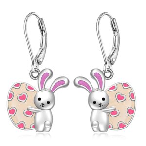 easter earrings bunny earrings for women sterling silver cute rabbit earrings bunny easter egg dangle jewelry charms holiday gifts