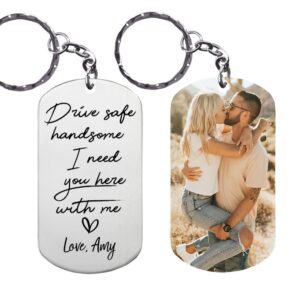 nazenti personalized drive safe i need you here with me keychain - valentines day gifts for him, drive safe keychain for boyfriend, valentine ornaments, couples keychains, husband gift for men ds2