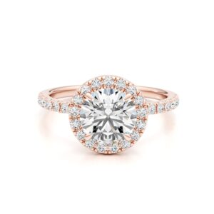 glam and gems 1/2 carat lab grown diamond and 2 carat moissanite engagement ring for women in 14k rose gold (d-e, vs, cttw) wedding ring