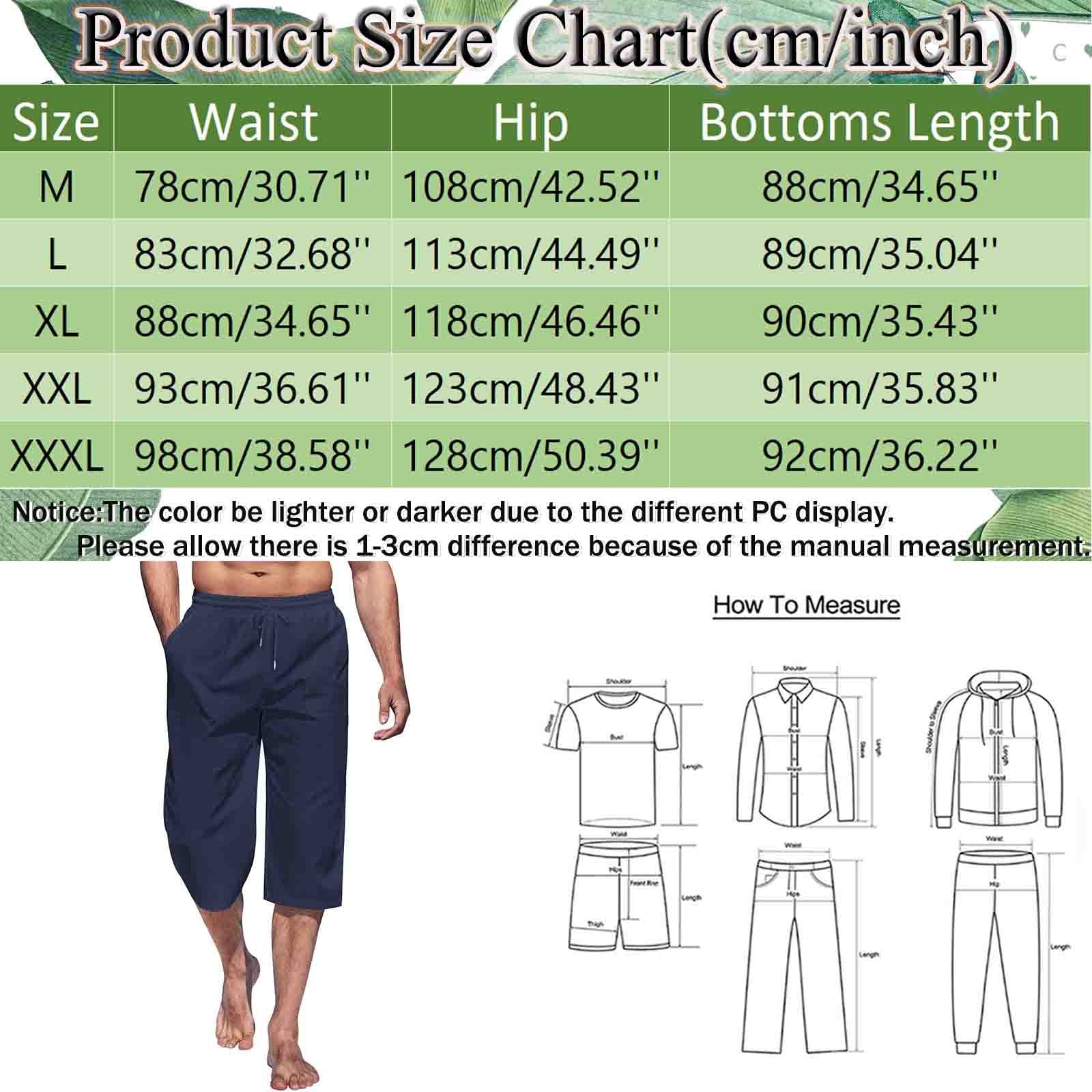 BIUMUET Mens Drawstring Cotton Linen Straight Legs Capri Yoga Beach Pants Casual Lightweight 3/4 Baggy Harem Shorts Trousers Khaki