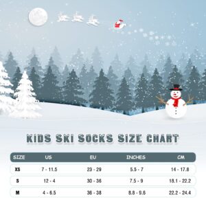 Cimkiz Kids Ski Socks (2 Pairs/3 Pairs) for Boys Girls Thick Warm for Winter Snow Skiing Snowboard Sports (2 Packs (Yellow + Orange), M)