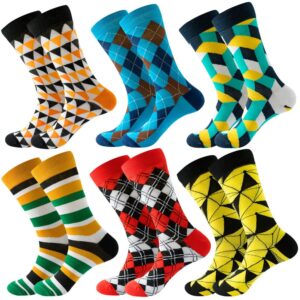 Santimon Dress Funny Novelty Breathable Athletic Cool Colorful Socks Casual Cushioned Crew Calf Socks For Men Yellow-Green 1 Pack