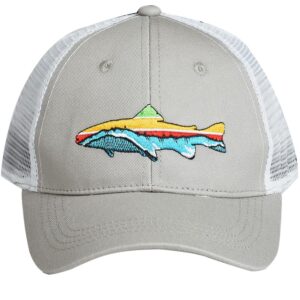 EDTREK Breathable Fishing Trucker Hats for Men and Women - Unique Fish Embroidery for Anglers (Cool Grey)