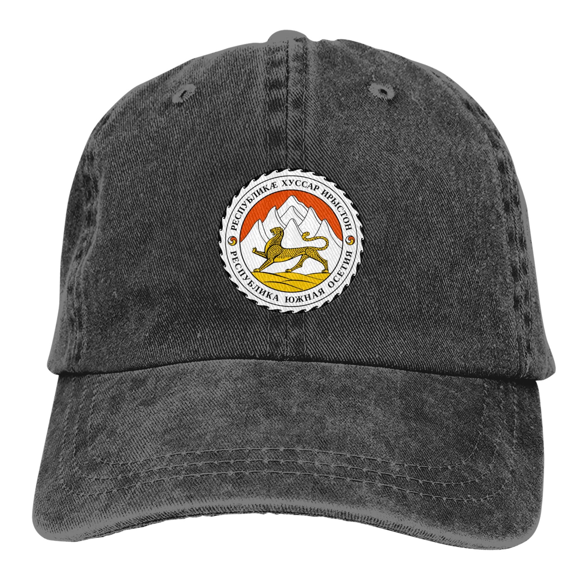 Coat of arms of South Ossetia Adult Cowboy Baseball Cap Comfortable and Breathable for Men and Women Black