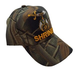 Shriner Ball Cap Hat Camouflage Embroidered Strapback