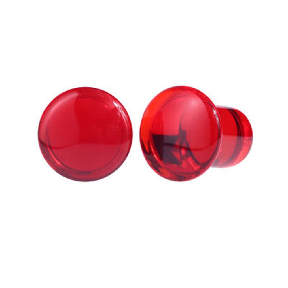 blue palm jewelry Pairs of Red Glass Single Flare Plugs With O Rings Sizes 8GA-13/16 E610