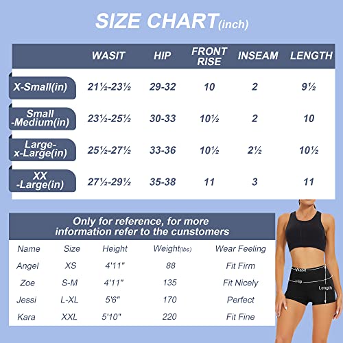 CAMPSNAIL Workout Biker Shorts Women - 3"/5"/8" High Waisted Tummy Control Spandex Booty Volleyball Shorts for Yoga Dance