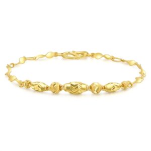 CHOW SANG SANG 999.9 24K Solid Gold Price-by-Weight 3.36g Gold Simple Modern Twisted Link Bracelet for Women 64726B | 6.6", (17 CM)