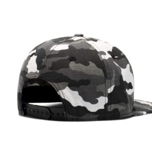 Gogobear Unisex USA Army Camouflage Flat Brim Snapback Hats Water-Resistant Baseball Cap with Adjustable