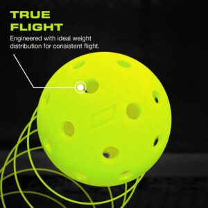 CORE Pickleball Impact Pickleball Balls for Beginners and Intermediate Players, Set of 4-50 Balls with 40 Holes, Premium Durable Outdoor Pickleball Balls for Training and Drilling (Yellow, 3 Balls)