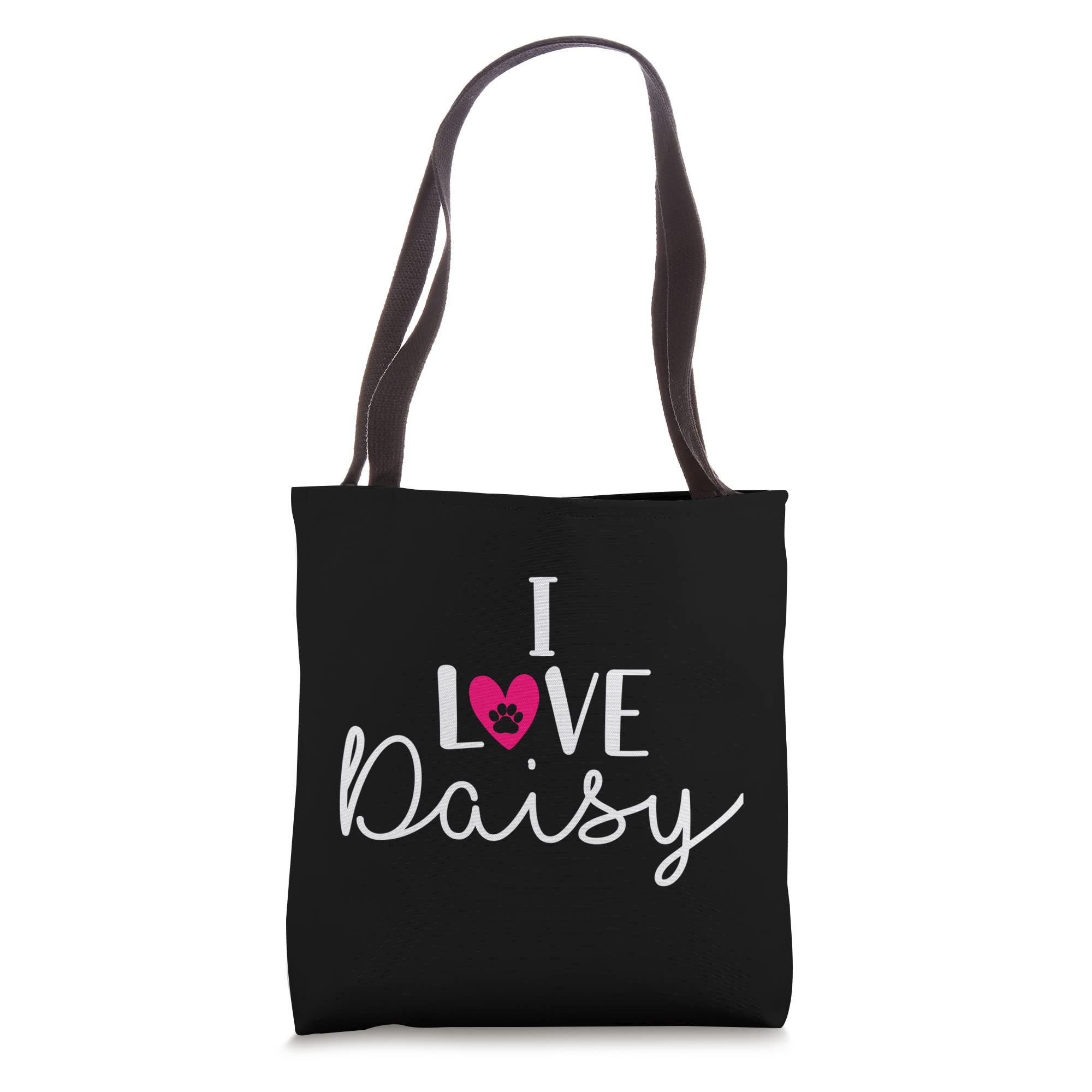 I Love Daisy A Love Heart Dog Paw Dog Name Tote Bag