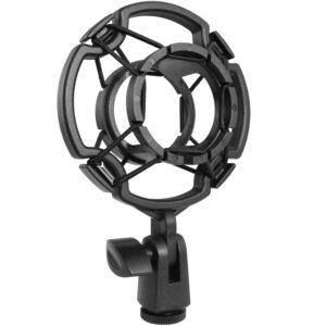 microphone shock mount luorng universal black anti-vibration mic holder for 42~46mm/1.65~1.81in diameter studio condenser mic, mic clip holder