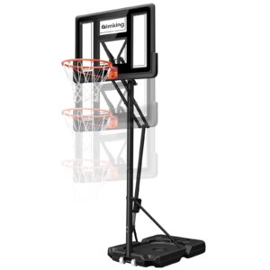 aimking portable basketball hoop outdoor system with 44 inch shatterproof backboard, 4.8-10 feet height adjustable basketball goal system for youth/teens/adults indoor outdoor