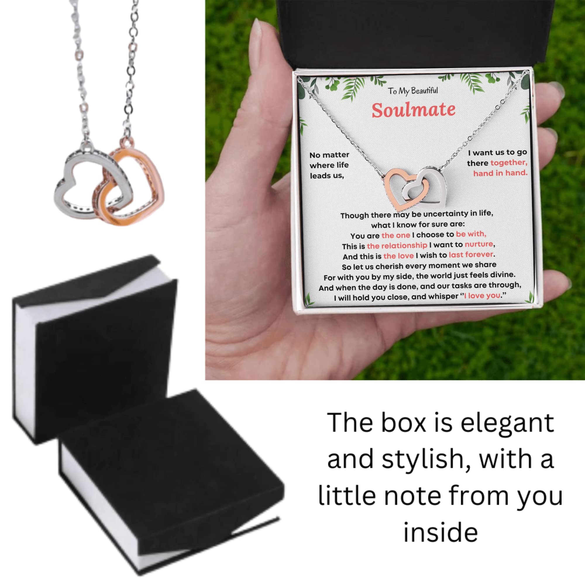 Gift to Wife - Soulmate Necklace for Women Valentines Day Gifts for Her Wife Girlfriend Soulmate Future Wife Necklace Jewelry Valentine Gifts for Her Wife's Birthday Gift Soulmate