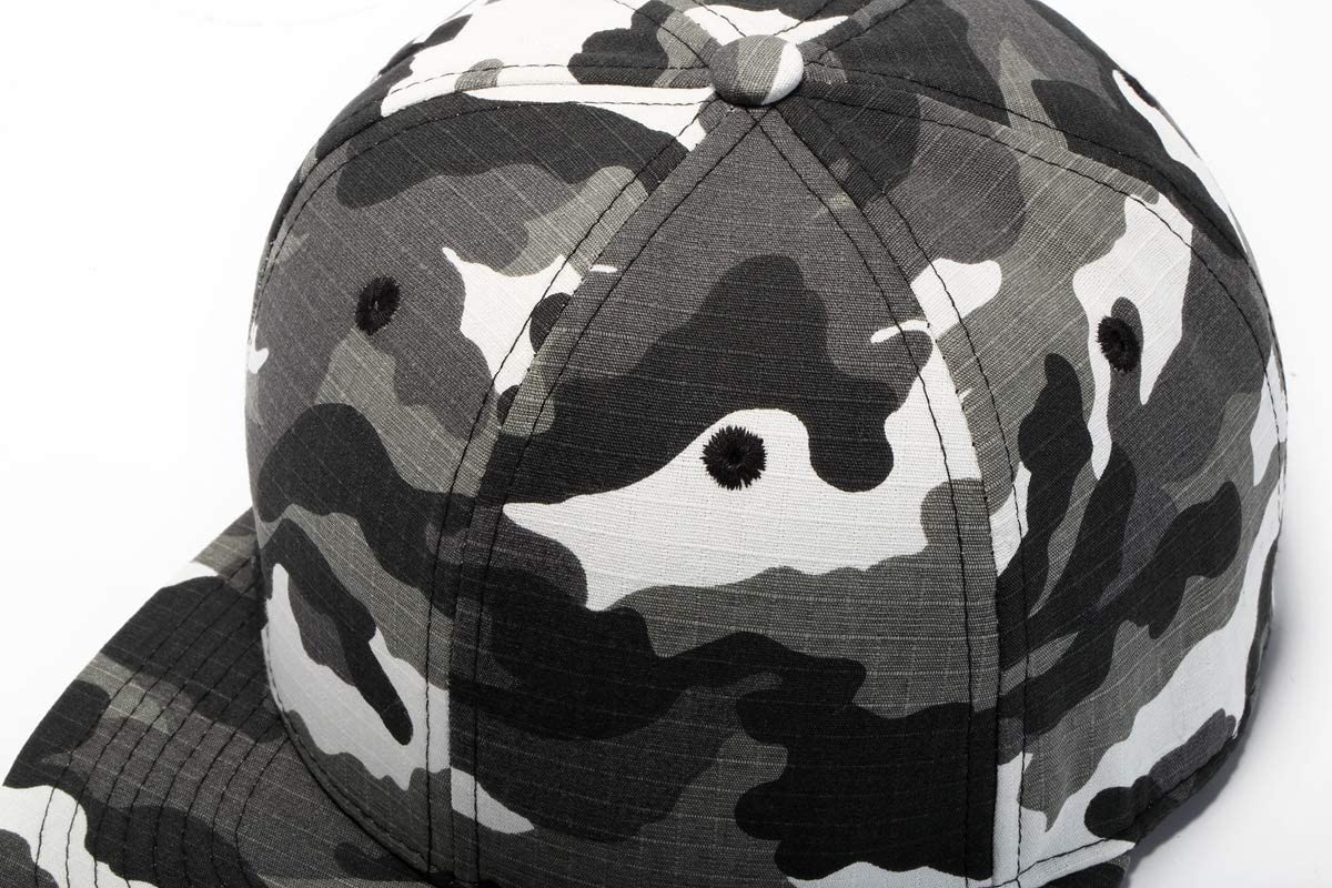 Gogobear Unisex USA Army Camouflage Flat Brim Snapback Hats Water-Resistant Baseball Cap with Adjustable