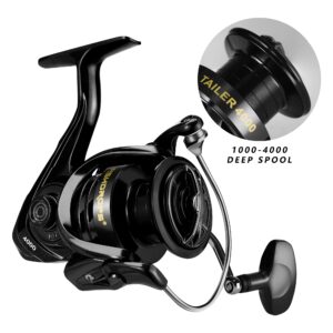 Fishdrops Fishing Reels Spinning, Lightweight Saltwater Spinning Reel High Speed Ultra Smooth Powerful with CNC Aluminum Spool Spinning Reels