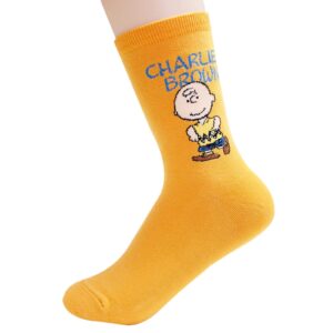 The Peanuts Snoopy Women and teen girls Licensed Socks Collection Socksense (Name_5pairs)