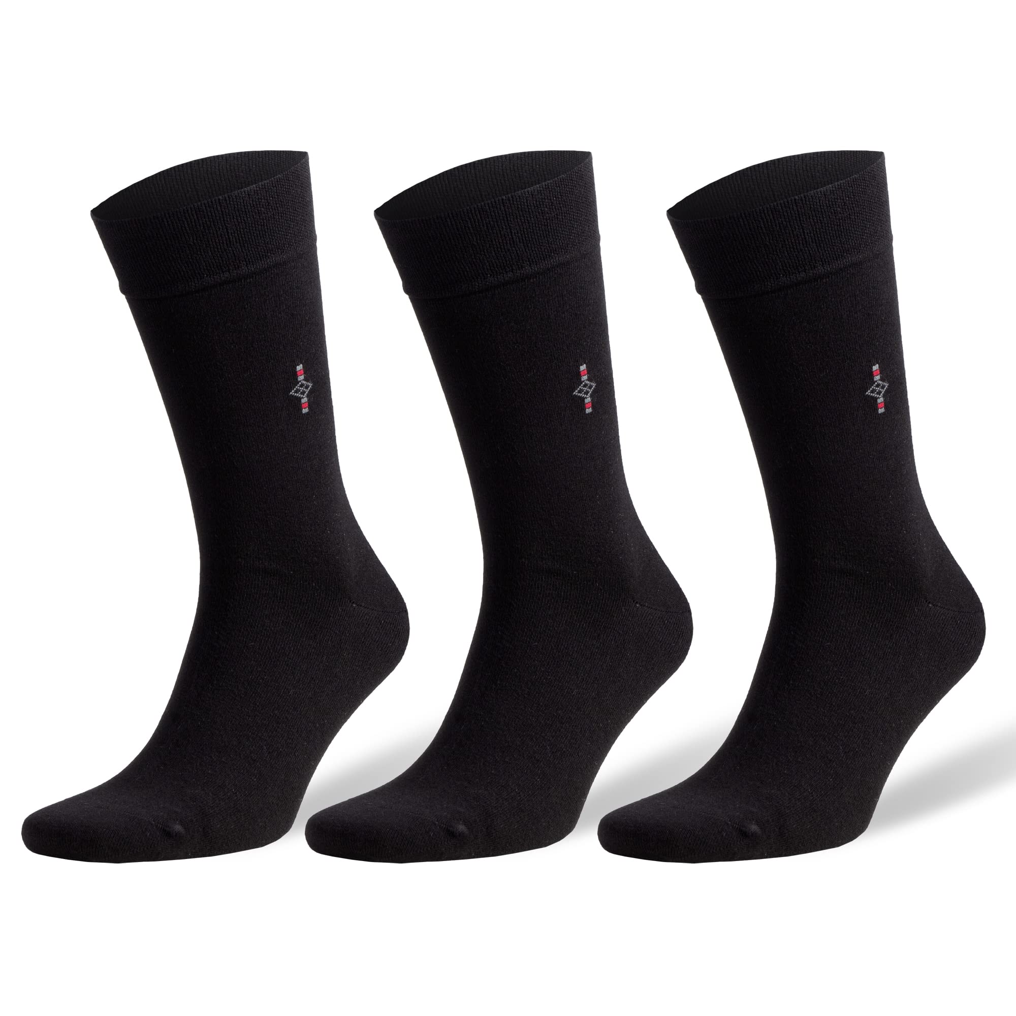 AWS/American Made Black Bamboo Dress Socks for Men with Reinforced Seamless Toe 3 Pairs