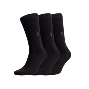 AWS/American Made Black Bamboo Dress Socks for Men with Reinforced Seamless Toe 3 Pairs