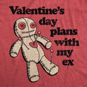 Mens Valentines Day Plans with My Ex T Shirt Funny Voodoo Doll Joke Tee for Guys Mens Funny T Shirts Love T Shirt for Men Funny Sarcastic T Shirt Novelty Red - EX L