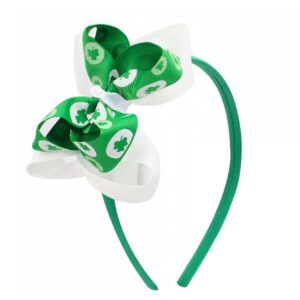 4Pcs St. Patrick's Day Hair Clips/Headbands Handmad Irish Green Shamrock HairBand Lucky Shamrock Hair Clips Costume Hair Accessory for Women, Girls (LLucky Headbands)