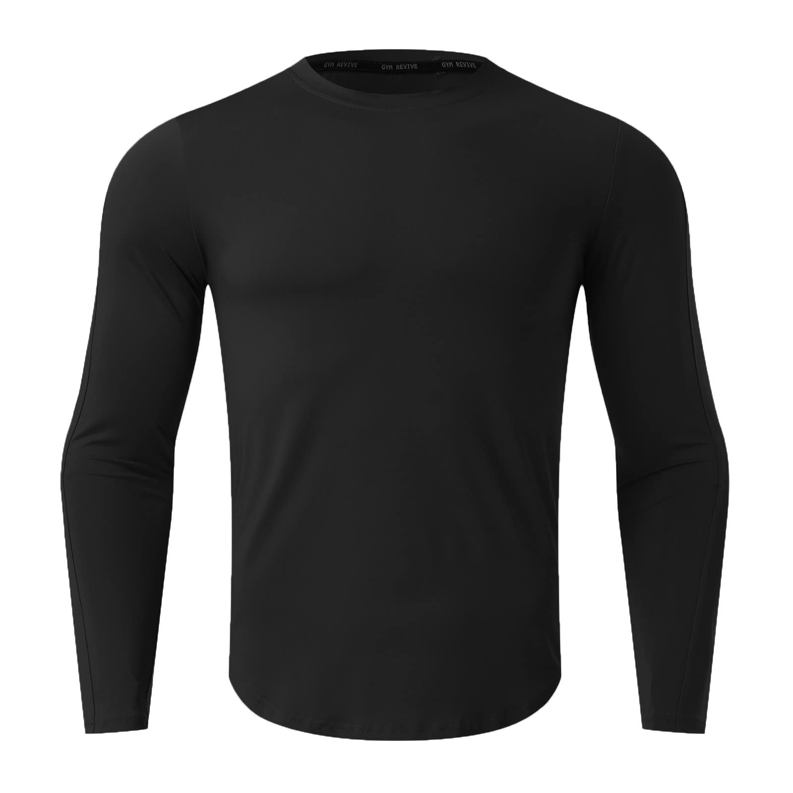 Men's Compression Shirts Long Sleeve Athletic Workout Muscle Tops Gym Undershirts Running Cool Dry Baselayers T-Shirts(Black,X-Large)