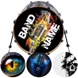 Custom Bass Drum Decal for Drum Head - Your Logo, Drum Stickers and Decals, Custom Decals, Drum Kit Wrap Skin, Easy Apply & Remove for DIY or Professional Bands, Made in USA